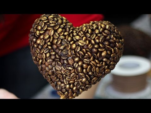Топиарий из кофе в форме сердца. Мастер-класс